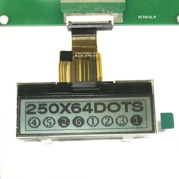 250x64 LCD displej FPS červené a zelené LED podsvícení